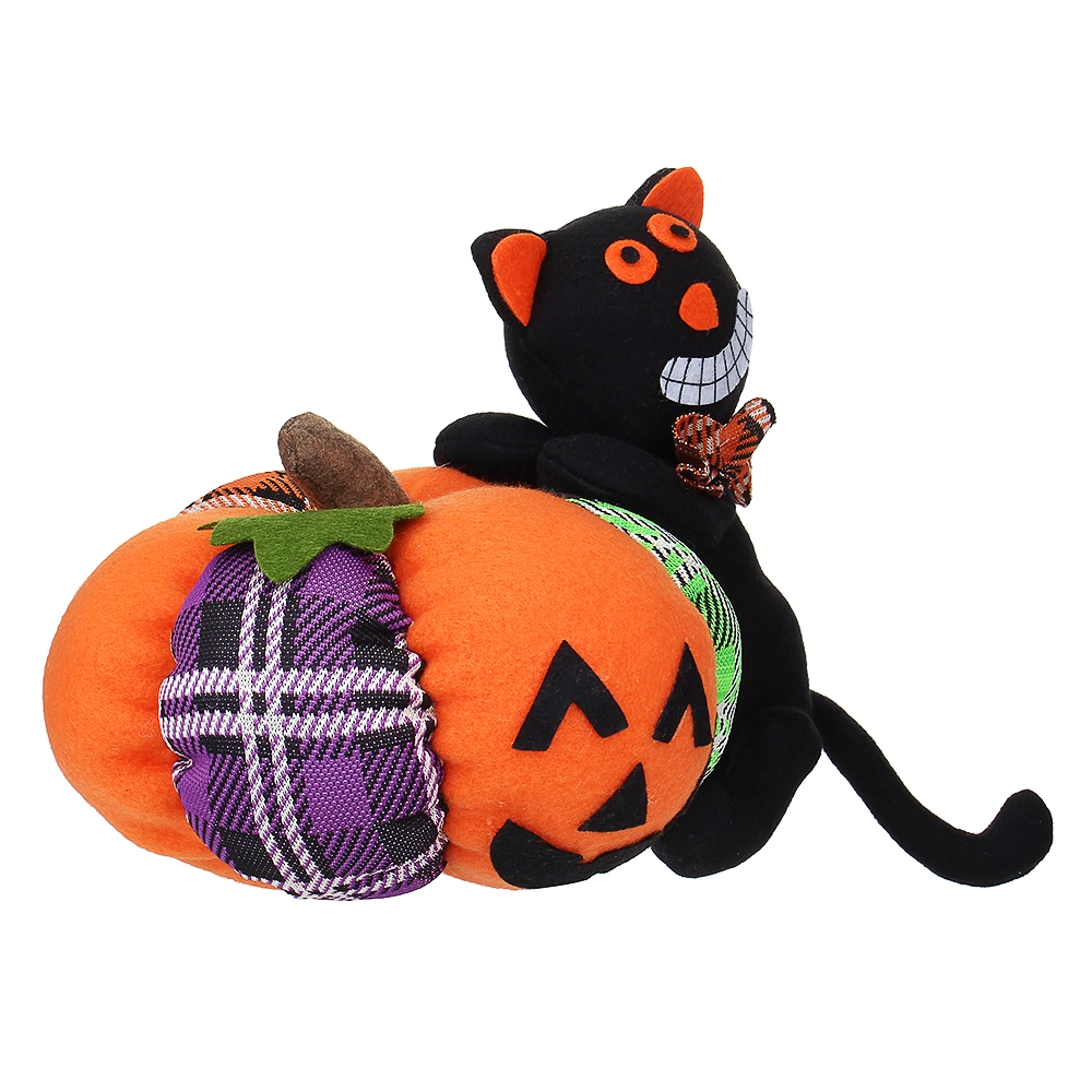 Stuffed Pumpkin Cat Toy/ Halloween Decoration Soft Toys/ Custom Festival Plush Toy