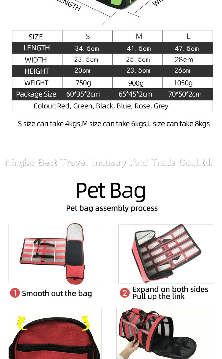 OEM Logo Pet Products Supply Fashion Dog Carrier Cat Breathable Dog Backpack Foldable Pet Supply